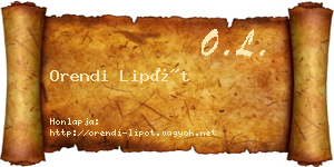 Orendi Lipót névjegykártya